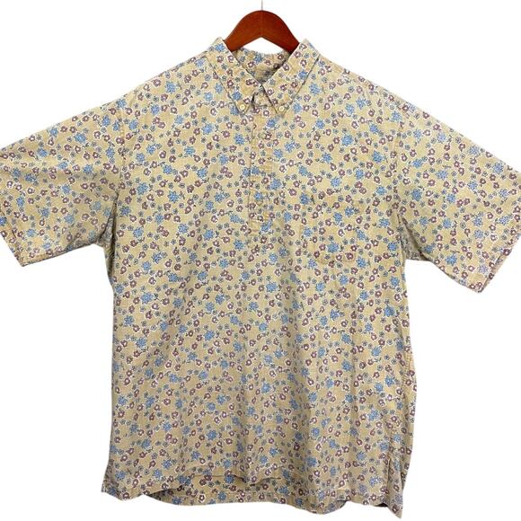 Reyn Spooner Vintage Hawaiian Shirt Floral Reverse Weave Pullover Aloha Vibes - Picture 1 of 8